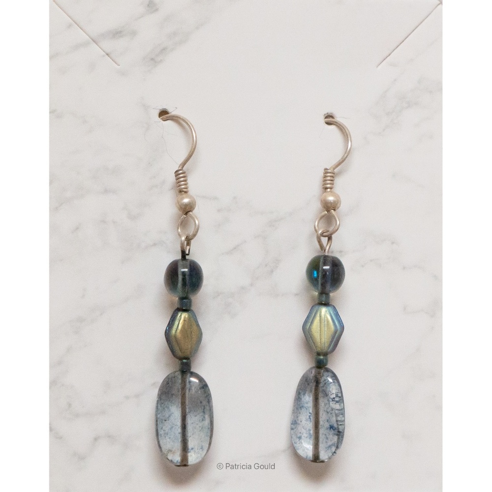 New - EA3 - Earrings, Czech glass beads - one of a kind